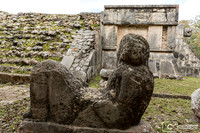 Chichen Itza, le chaac-mool recevant les coeurs des victimes sacrifiées pour les offrandes