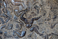 Angkor Wat : bas-relief dans la grande galerie