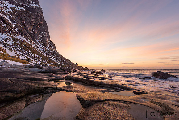 Coucher de soleil à Haukland