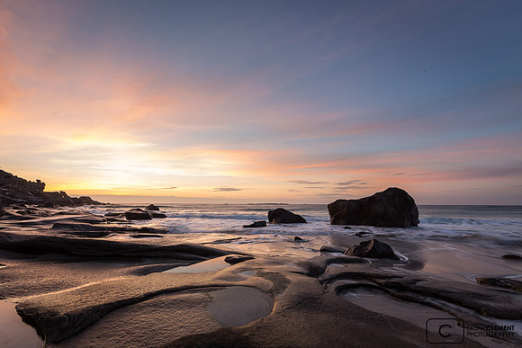 Coucher de soleil à Haukland