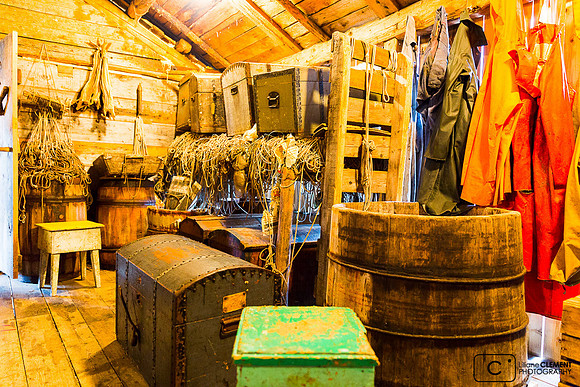 Intérieur d'un rorbu à Sörvagen