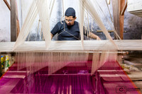 Atelier de tisserand de sari en soie