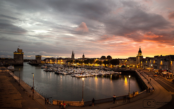 Coucher de soleil sur  le port de La Rochelle