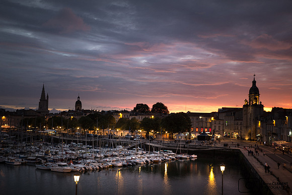 Coucher de soleil sur  le port de La Rochelle