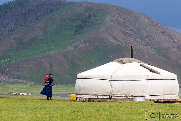 Yourte dans les steppes de Mongolie