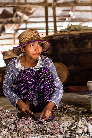 Préparation de la pâte de poissons près de Battambang