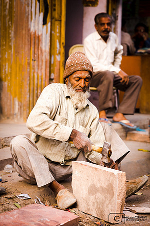 Tailleur de pierre à Jodhpur