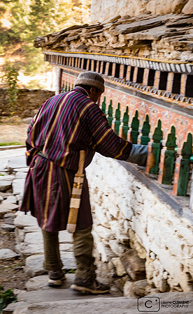 Moulins à prières du temple Tang Rimochen, village vallée de Tang