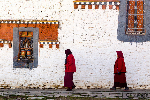 Moulins à prières de Jambay Lhakhang, l'un des plus anciens temples du Bhoutan (9ème s.)