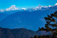 Col de Dochula, 3150m, vue sur la chaîne himalayenne